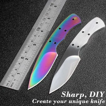 XITUO DIY manuel bıçak boş 440 Tam Tang paslanmaz çelik ayna keskin bıçak boş el yapımı bıçak Açık cep düz kn