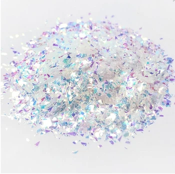 Yanardöner glitter gevreği 50 g / torba Aurora Paramparça Cam Glitter gökkuşağı Gevreği Tırnak Tıknaz Glitter Gevreği, Reçine glitter