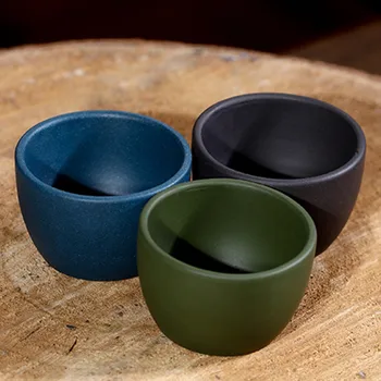 Yaratıcı seramik çay bardağı siyah yeşil mavi çay bardağı kumtaşın rahat fincan tek çay ana bardak aksesuarları ev dekor