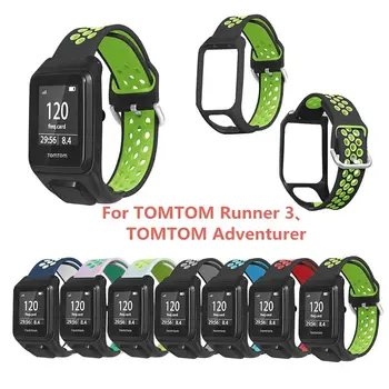 Yedek İki Renkli Silikon Bilek Kayışı Watchband Bilezik Tomtom Runner 3 / Maceracı / Golfçü 2 / Koşucu 2 Kardiyo / Spark 3