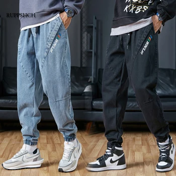 Yeni İş Giysisi Kot Pantolon Erkekler Moda Rahat Harem koşu pantolonları Erkekler Sokak Hip Hop Kot Erkekler Büyük Boy M-8Xl