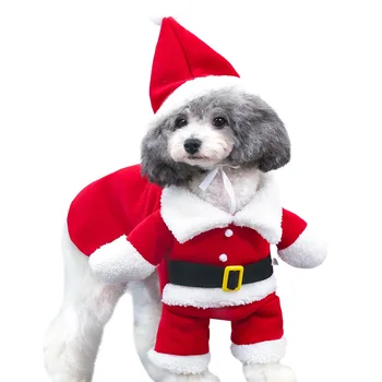 Yeni Noel Pet Köpek Kedi Kostümleri Komik Noel Baba Kostüm Küçük Köpekler İçin Kış Sıcak Köpek Evcil Hayvan Giysileri Chihuahua Pug Giyim
