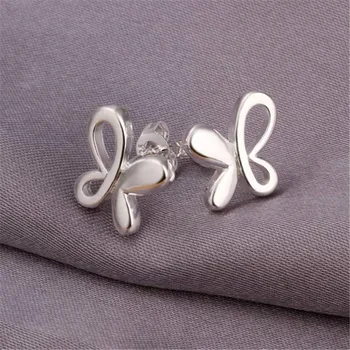 Yeni Satış 925 Ayar Gümüş Küpe Kadınlar Takı için Tüm Maç trend Kelebek küpe Kulak çıtçıt Yılbaşı Hediyeleri