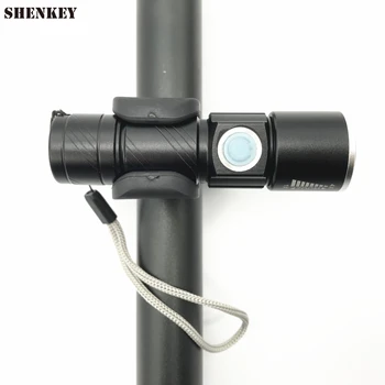Yeni USB şarj edilebilir bisiklet ışık Ultra-parlak streç bisiklet ön fener bisiklet bisiklet ışık yakınlaştırma Torch + bisiklet tutucu