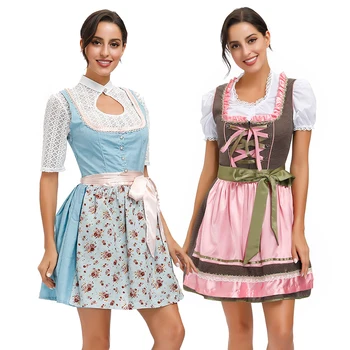 YENİ Karnaval Oktoberfest Bavyera Dirndl Kostüm Wench Clubwear Bar Kıyafet Cosplay Cadılar Bayramı Fantezi Parti Elbisesi
