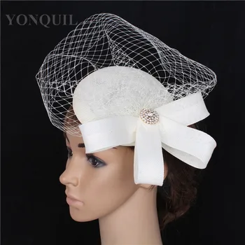 Zarif Bayan Kuş Kafesi Peçe Dekorasyon Fascinator Şapka Tabanı Kadın Düğün DIY saç aksesuarları İmitasyon Keten Headdress El Yapımı