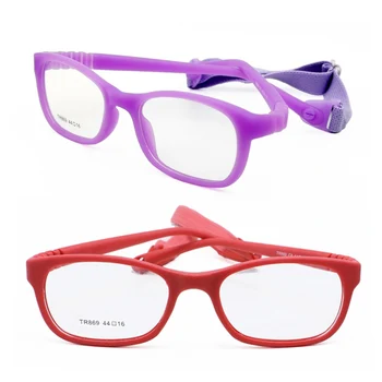 Çevre TR90 Ultra Bükülebilir Güvenlik Benzersiz Dayanıklı Tek Vücut Gözlük Çerçeveleri Unisex Çocuklar için Ayarlanabilir Kayış ile 869