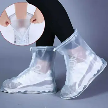 Çizmeler Su Geçirmez Ayakkabı Kapağı Silikon Malzeme Unisex Ayakkabı Koruyucuları yağmur çizmeleri Kapak Kapalı Açık Yağmurlu Kalın kaymaz