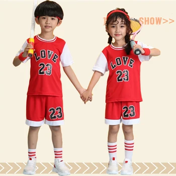 Çocuk LSPORT 23# Basketbol Seti kız basketbol forması üniforma Nefes Çocuk Spor gömlek şort basketbol Takımı tren Elbise