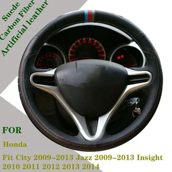 Özel Aşınmaya dayanıklı Araba direksiyon kılıfı Fit Honda Fit City 2009-2013 İçin Caz 2009-2013 Insight 2010 -2014 Araba Aksesuarı