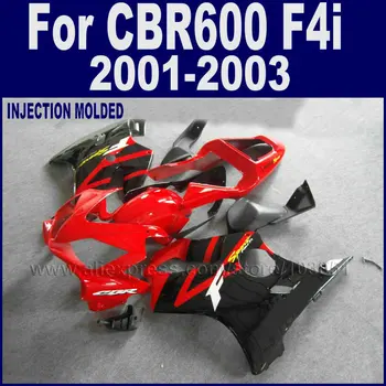 Özelleştirmek motosiklet enjeksiyon kaporta kiti Honda 2001 2002 2003 CBR 600 F4i 01 02 03 cbr600f4i kırmızı siyah fairing vücut kitleri