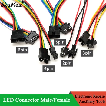 5/10/20 adet 2pin 3pin 4pin 5pin 6pin JST LED Konnektör Erkek ve Dişi Fiş LED Downlight Tavan lamba fişi