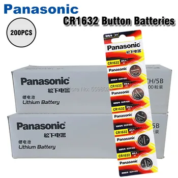 PANASONIC 200 Adet PANASONIC CR1632 1632 DL1632 3V Lityum Piller Hücre Düğme Düğme Pil Hesap Makinesi Oyuncak Tıbbi Piller