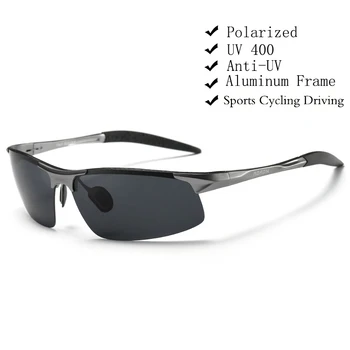 Sürüş Polarize Güneş Gözlüğü Erkekler Alüminyum Magnezyum Çerçeve Spor güneş gözlüğü Sürücü Retro Gözlük Sunglass UV400 Parlama Önleyici